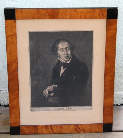 Etching H.C. Andersen after C.A. Jensen (Pinxit) made by H. Grønholt (Sculp) 46.5 x 36 .5 cm
