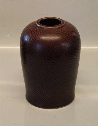 Aluminia  2634 Marselis Royal Brown Vase 18 x 12 cm Nils Thorsson, 1953