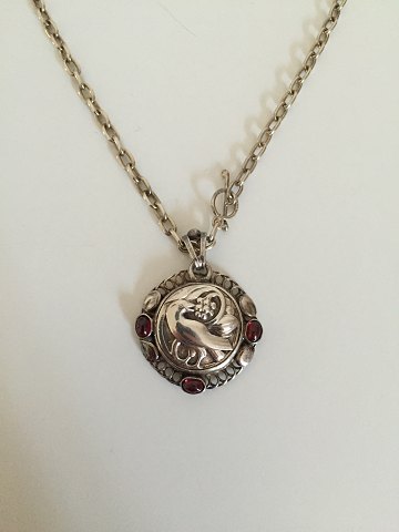 Georg Jensen halssmykke i sterling sølv med sten, lavet hos GJ af sølvsmed Andreasen