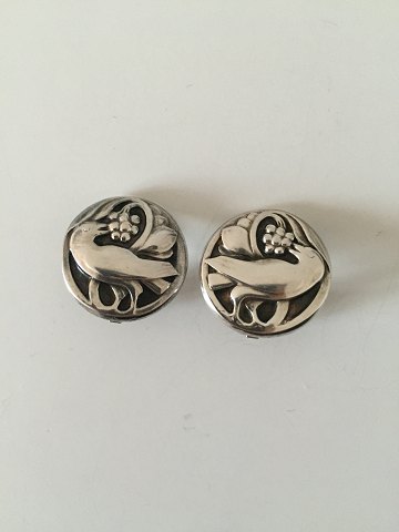 Georg Jensen øreklips i sterling sølv med sølvsten, lavet hos GJ af sølvsmed Andreasen.