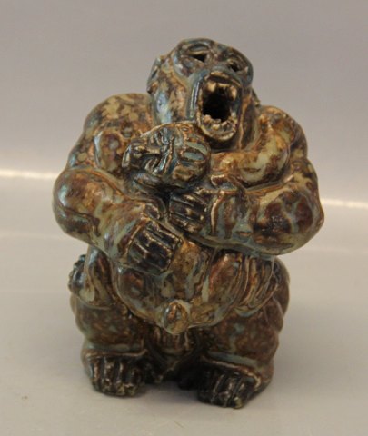 Royal Copenhagen Art Pottery Unique - Monkey with young Knud Kyhn 1936 15 cm Gorilla?