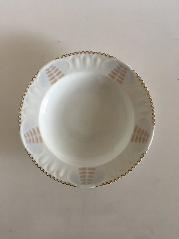 Bing & Grøndahl Sart Rosa Hejre med Guldkant Dyb Tallerken