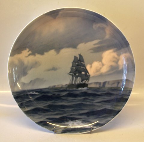 B&G Porcelain B&G Marine motif plate 32 cm by Elias Petersen Signed EP 5VK Unique