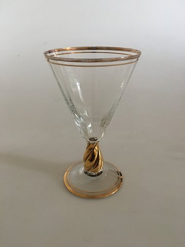 Holmegaard "Ida" Liqueur Glass with Gold on Stem, Rank and Foot