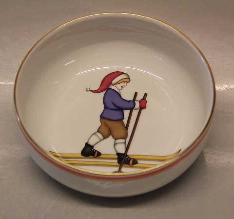B&G Porcelain 323 Cereal bowl 5 x 15 cm Girl skiing in winter with Christmas hat 