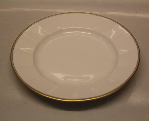 Palace 8549-1535 Dinner plate 25.5 cm (625) - Palads Royal Copenhagen White Angular pattern with double gold trim