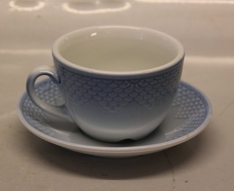 0748 Stor Morgenkop Kaffekop 6.5 x 10 cm (1024) Bing & Grøndahl  Blå tone eller musling Hotelporcelæn