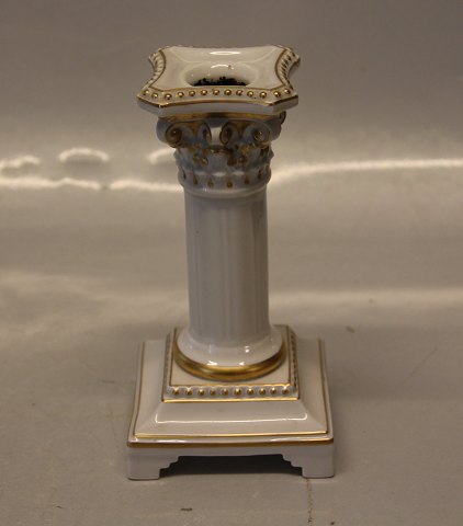 Pair of Royal Copenhagen 12366 RC Candlestick on Column 17 cm Juliane Marie decorated with gold