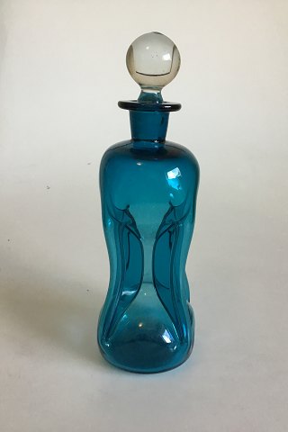 Holmegaard / Kastrup Glassworks Kluk Kluk Decanter in Blue Glass with Clear Bottle Lid