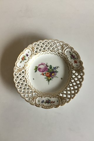 Royal Copenhagen Full Saxon Flower Plate with pierced Border