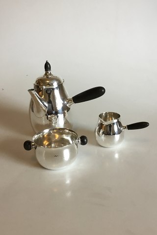 Georg Jensen Kaffesæt bestående af Kaffekande No 80, Flødekande No 80 A og Sukkerskål No 80 B