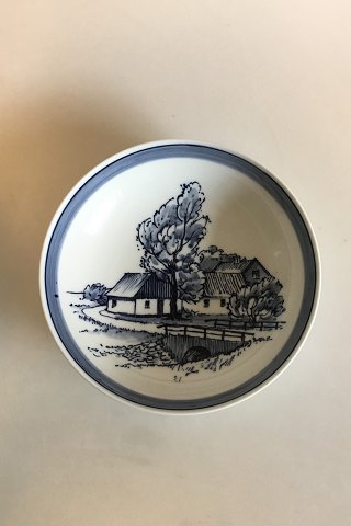 Royal Copenhagen Unique  Bowl decorated with Farm Motif. No 1081 by Sven Vestergaard