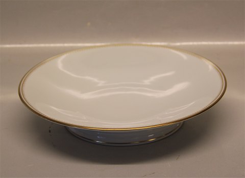 206 Skål på fod 5 x 24 cm B&G Menuet: Hvidt porcelæn, takket guldkant, hvid, form 601 Bing & Grøndahl 