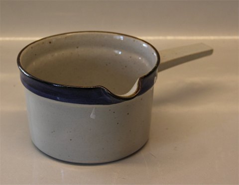 Christine Blue and Grey  Stoneware Danish Art Pottery Knabstrup Gravy boat with handle 8.5 x 21.5 cm