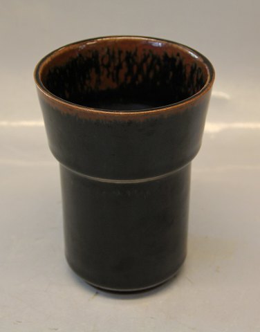 B&G Art Pottery B&G 7303 Brown glazed vase 16 x 12 cm Signed S. B. Edith Sonne Bruun