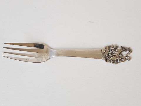 H.C. Andersen fairy tale fork in silver - motif "Klods Hans"