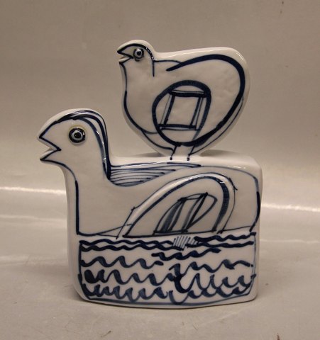 B&G Art Pottery B&G Blue Painted Abstract Porcelain sculpture - Sten Lykke Madseen 23 x 19 cm