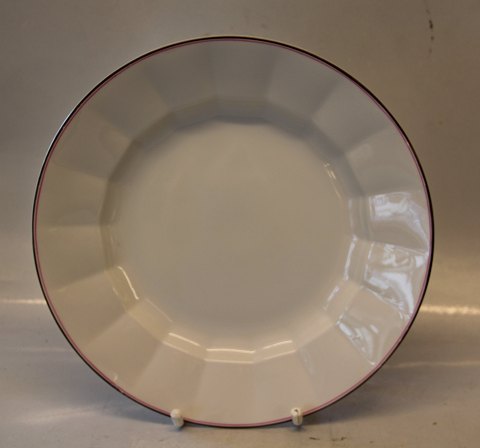 8549-1536 Middagstallerken 25,5 cm (624)   Palace (Palads) Kongelig Dansk Kantet Porcelæn med rød og grå kant