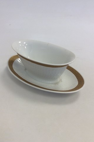 Royal Copenhagen Gold Fan Gravy Boat No. 11550