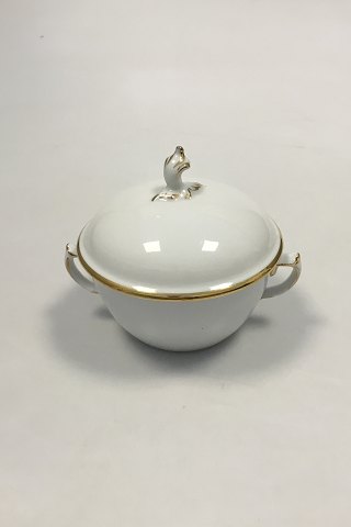 Royal Copenhagen White Porcelain with Gold Sugar Bowl No 1275/9178