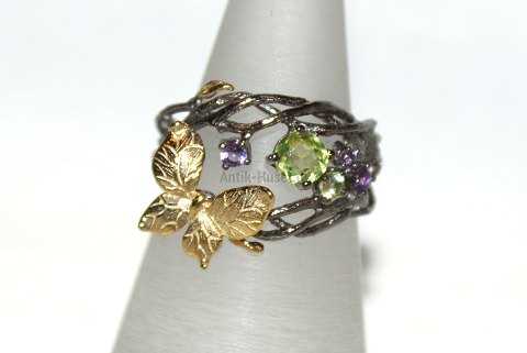 Designers Favorites ring, Sterling silver 925 Silver, 18 K black gold plating