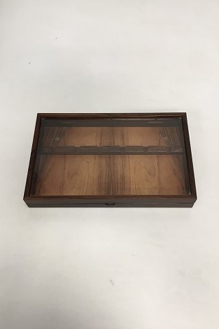 Georg Jensen Rosewood Wall Display Box for Spoons. Brazilian Rosewood. Lid with mounted glass.
