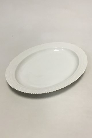 Royal Copenhagen Hvid Flora Danica / Perle Stel Ovalt Serveringsfad No. 3517