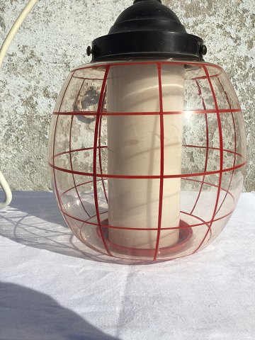 Glass lamp with red stripes
*450DKK