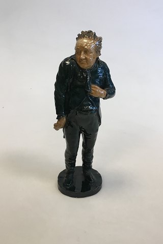 Georg Jensen Keramikfigur af skuespilleren Olaf Poulsen. Signeret af Georg Jensen