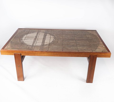 Coffee table in teak with tiles of Danish design from the 1960s.
