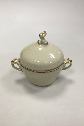 Royal Copenhagen Cream Curved with Gold (Pattern1235) Large Sugar Bowl with Lid No 1865