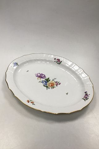 Royal Copenhagen Saksisk Blomst Let, Stort ovalt Fad No. 1558