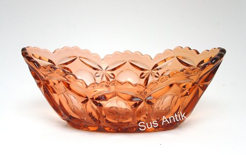 Jardiniere rødlig amber, Rolf, Fyens GlasværkNr.618