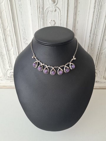 Hermann Siersbøl vintage necklace in silver and amethyst