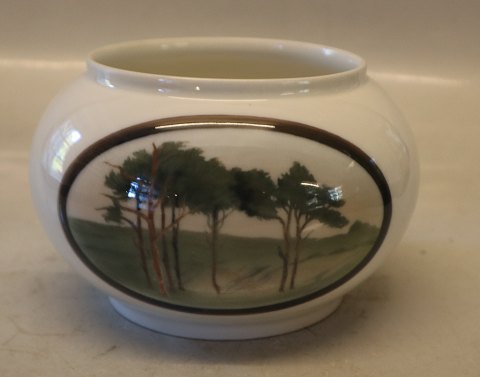 B&G Porcelain B&G 6714- 15 b Round vase 9.5 x 15 cm with landscape scenery decoration Signed AI 