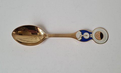 A.Michelsen Christmas spoon in gilded sterling silver with enamel 1969