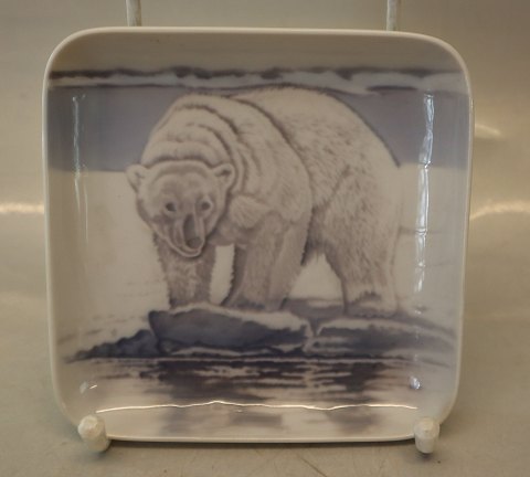 B&G 1300-6623 Greenland Tray with polarbear 12.4 x 12.4 cm B&G Porcelain