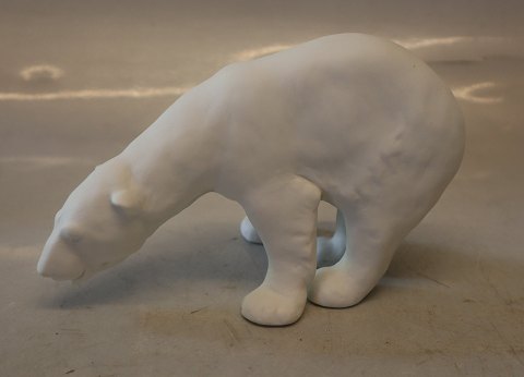 Unglazed Bisquit 0321 Kgl.  Polar bear feeding 9 x 14 cm (CJB 1900)  Royal Copenhagen 