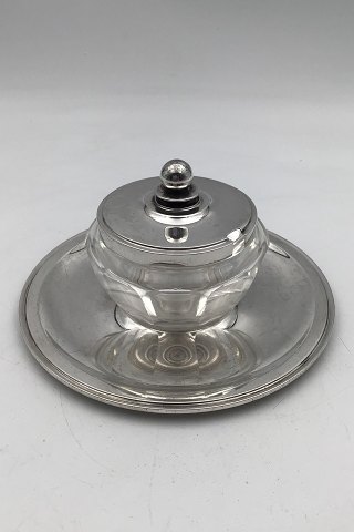 Georg Jensen Sterling Sølvlåg og Baccarat Krystal Confiture Glas samt underfad No. 600A
