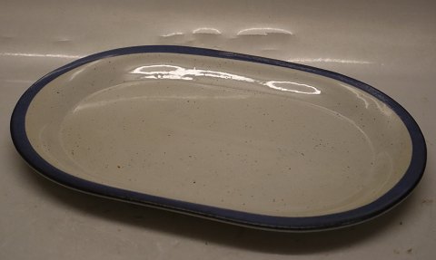 Oval dish  36.5 x 26 cm Christine Blue and Grey  Stoneware Danish Art Pottery Knabstrup