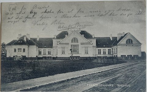 Postkort: Motiv med Frederikshavns sygehus i 1911