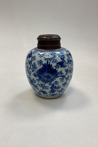 Orientalsk Kinesisk Vase / Ingefærkrukke med motiv i blå og hvid - Jiaqing perioden 1795-1820?