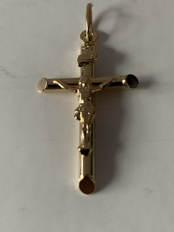 Cross pendant in 14 caratsGold stamp: 585H. 41.39 X W. 21.21 mmThickness. 2.94 mmSOLD