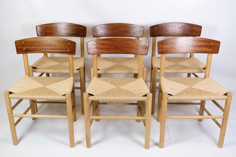 Sæt Af 6 Spisestuestole - Folkestolen - Model J39 - Teak & Eg - Børge Mogensen - 
FDB Møbler - 1950erne
Flot stand
