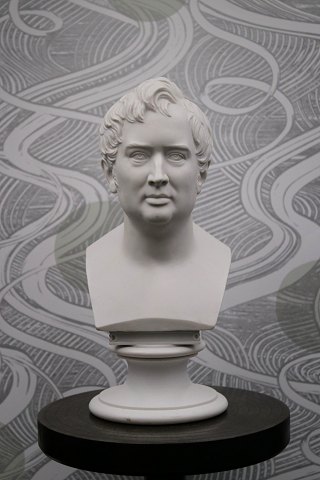 Antique Royal Copenhagen bust in bisquit of the Danish poet Adam 
Oehlenschläger...