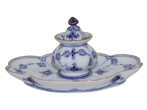 Musselmalet Riflet med guldkantSjældent blækhus