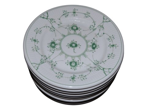 Grøn Musselmalet Riflet Hotelporcelæn
Kagetallerken 17 cm. #2055