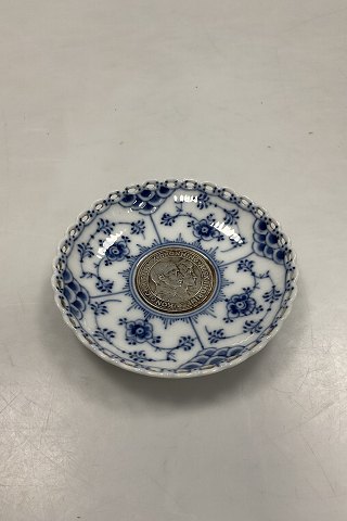 Royal Copenhagen Blue Fluted Full Lace Ashtray / Plate with Silver Coin No 
1/1009