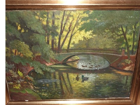 Heinrich NielsenGreen landscape with ducks