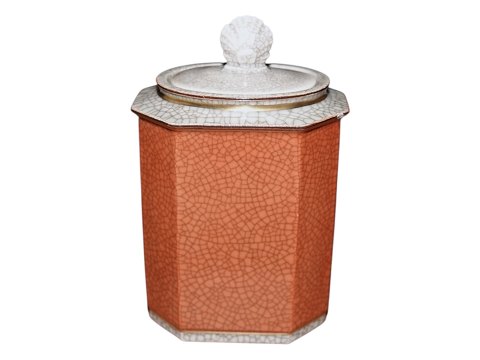 Royal Copenhagen
Orange red Craquele tea caddy